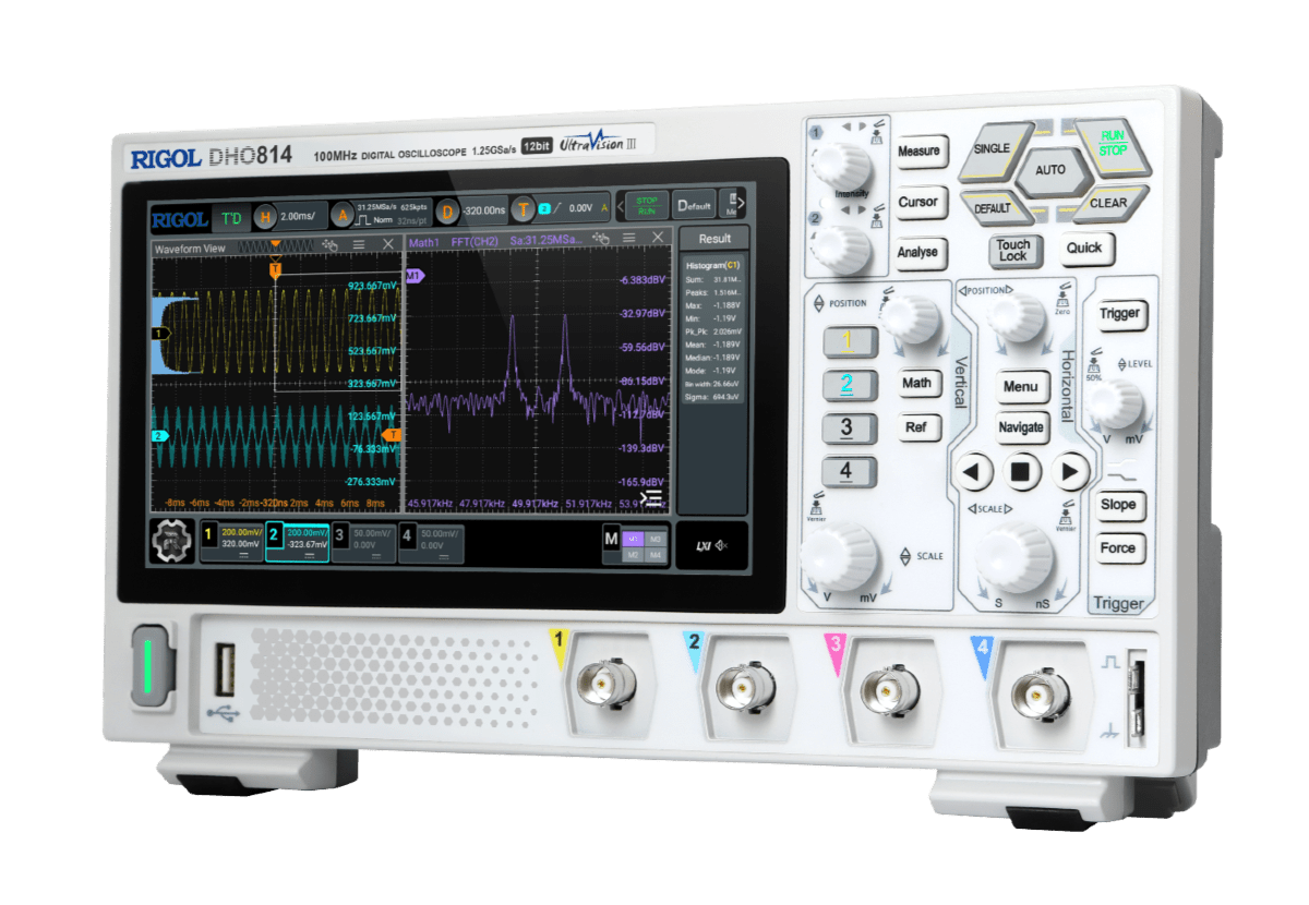 "Equipo DHO804 Rigol parte frontal"